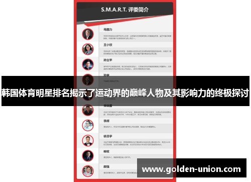 韩国体育明星排名揭示了运动界的巅峰人物及其影响力的终极探讨